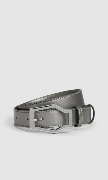 prev - Leather Belt - KAREL BELT MIDI - CHROME
