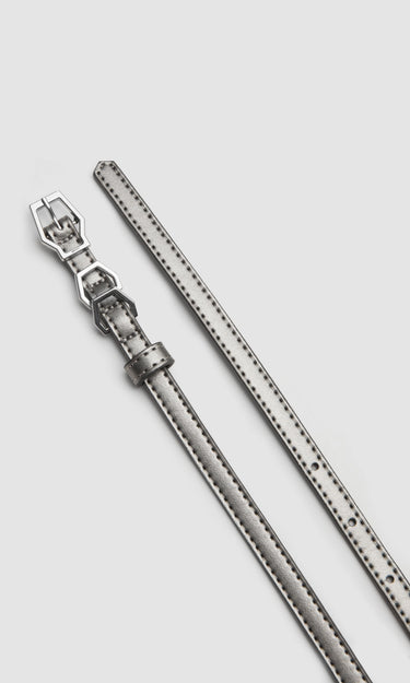 prev - Leather Belt - KAREL BELT MINI - CHROME