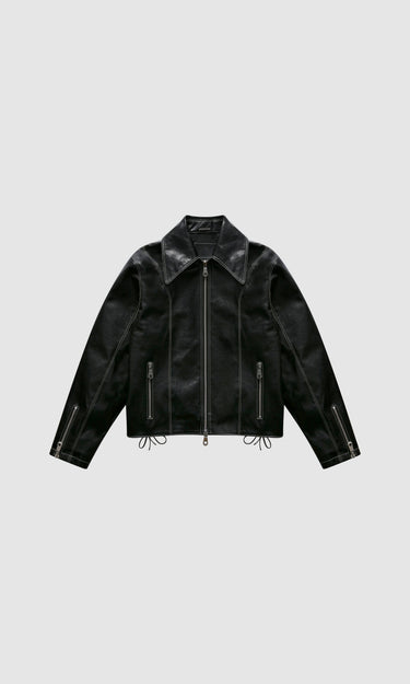 prev - Leather Jacket - ROBIN - BLACK