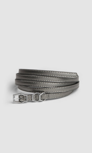 prev - Leather Belt - KAREL BELT MINI - CHROME