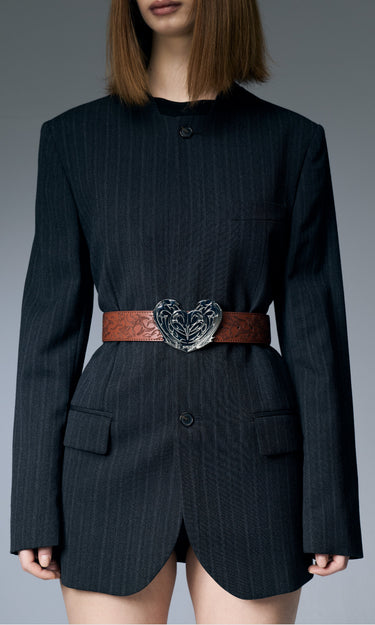prev - Leather Belt - REGAN BELT - CHESTNUT