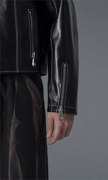 prev - Leather Jacket - ROBIN - BLACK