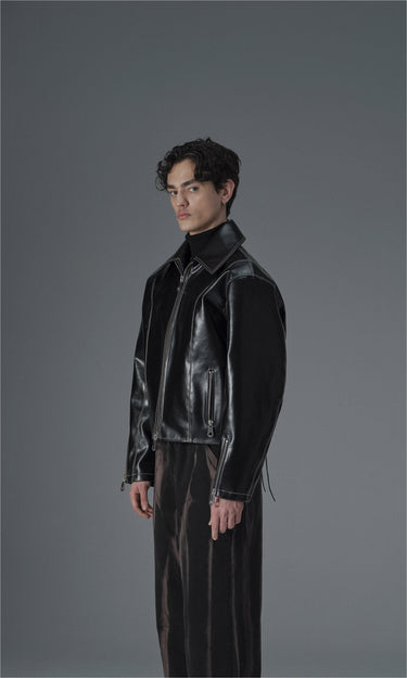 prev - Leather Jacket - ROBIN - BLACK