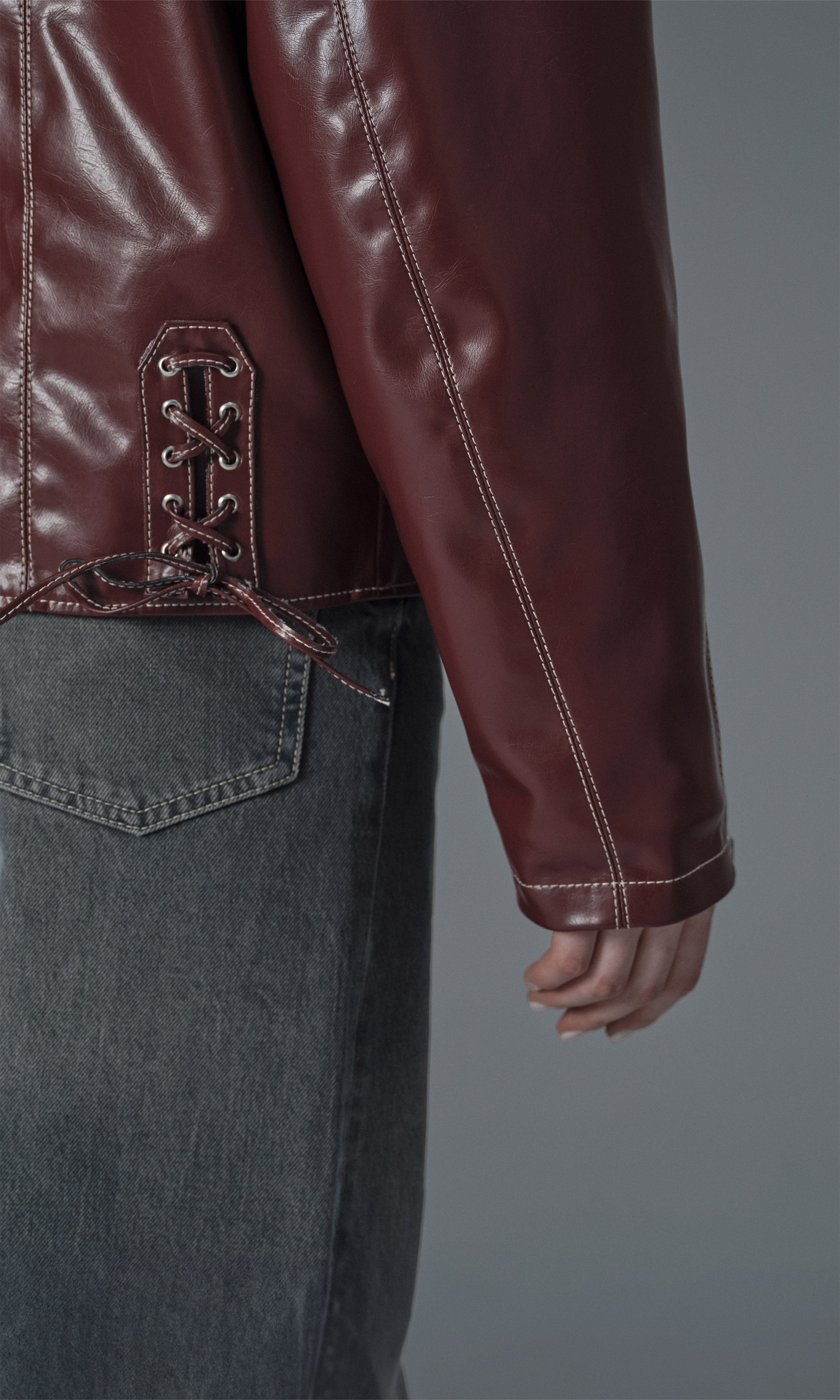 prev - Leather Jacket - ROBIN - BORDEAUX