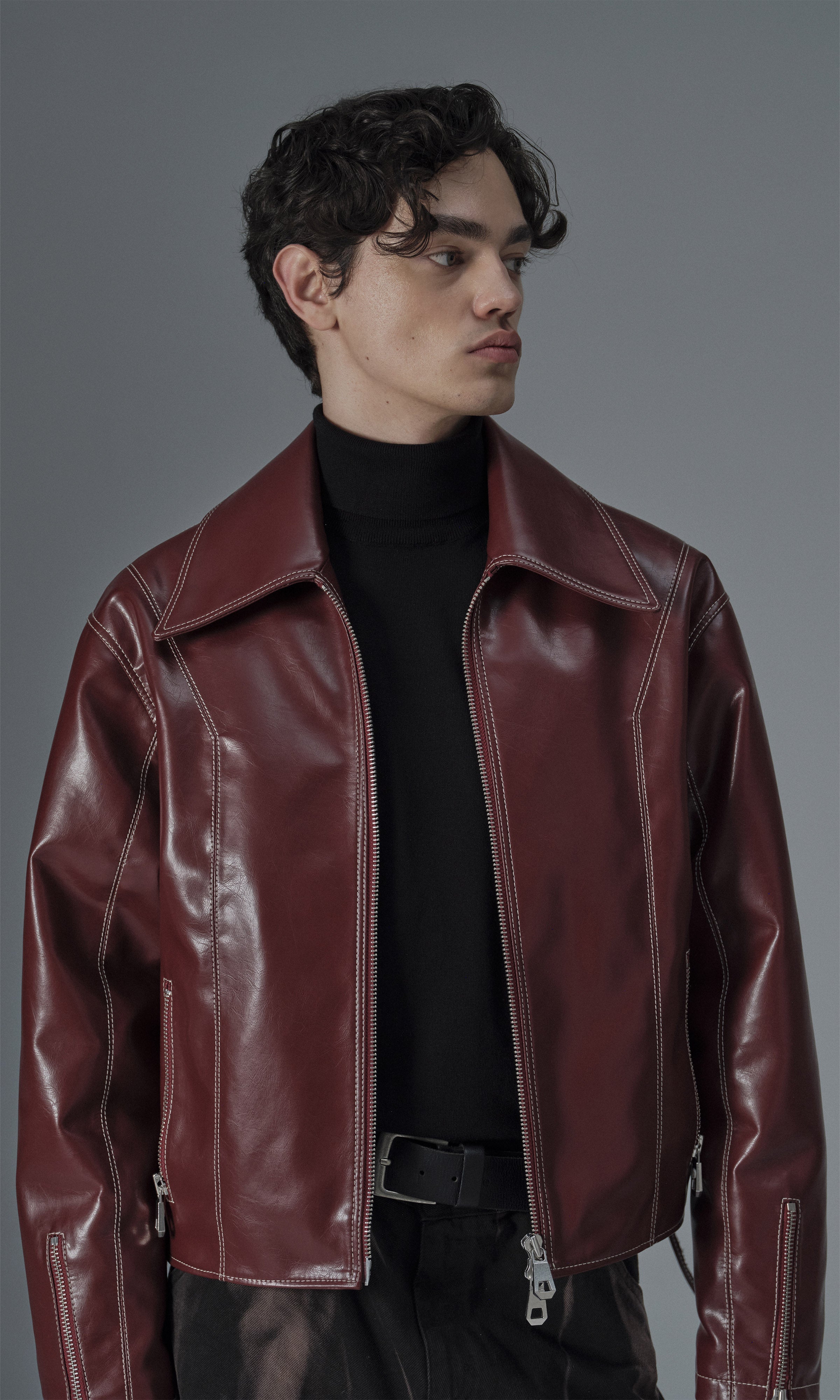 prev - Leather Jacket - ROBIN - BORDEAUX