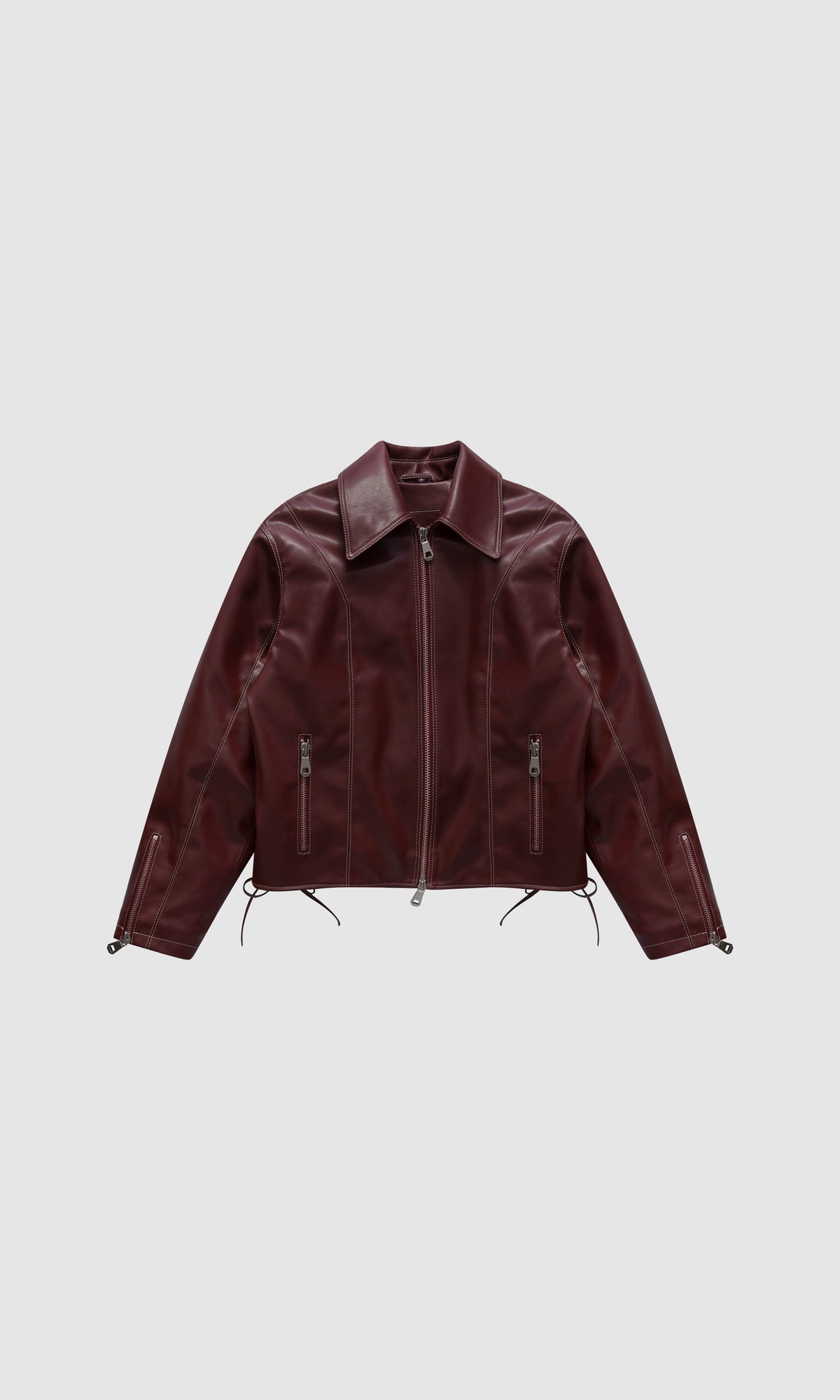 Robin Bordeaux: Plant-Based Vegan Leather Burgundy Jacket – Prev