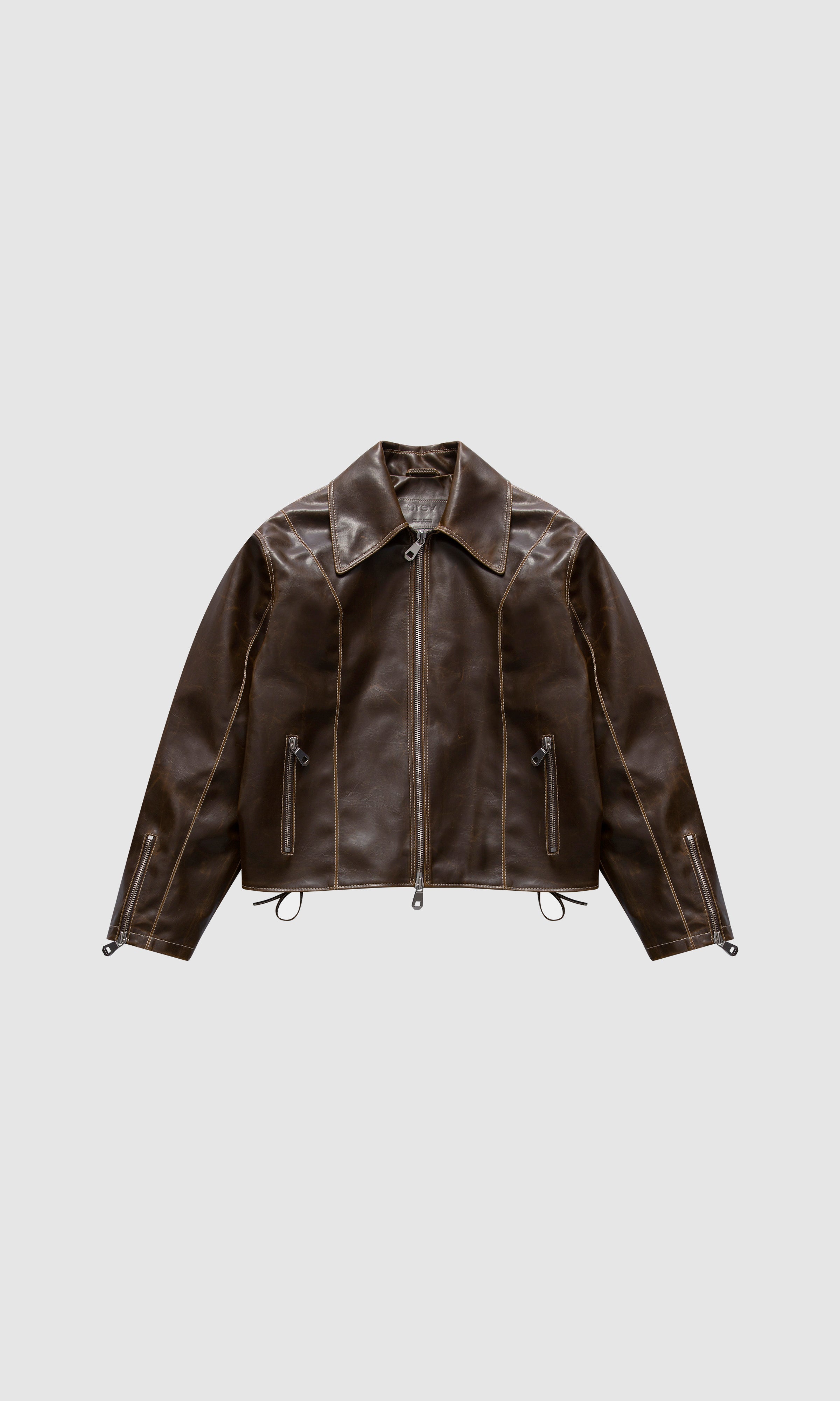 prev - Leather Jacket - ROBIN - MOSS