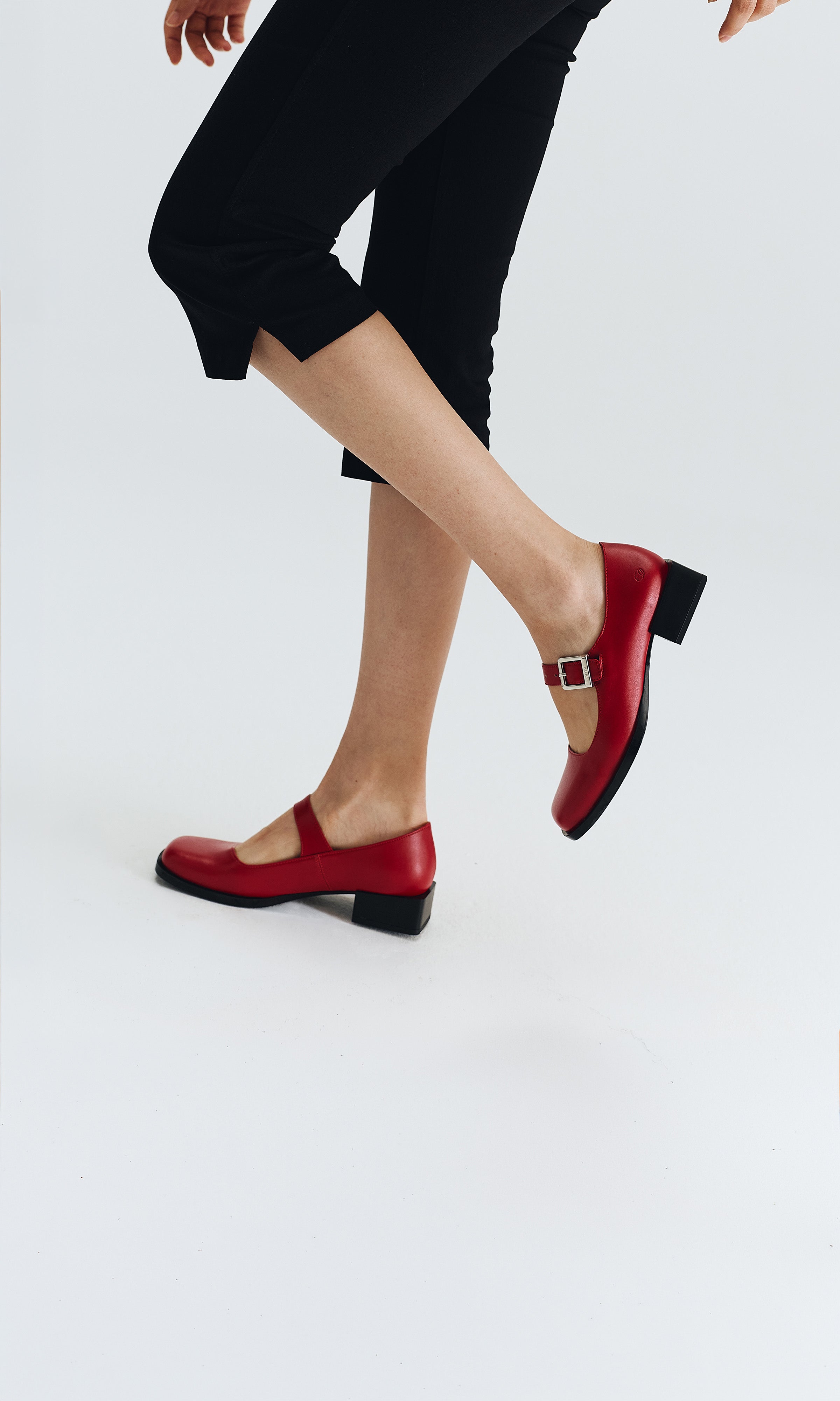 Jane Cherry: Plant-Based Vegan Leather Red Mary Jane Shoes – Prev