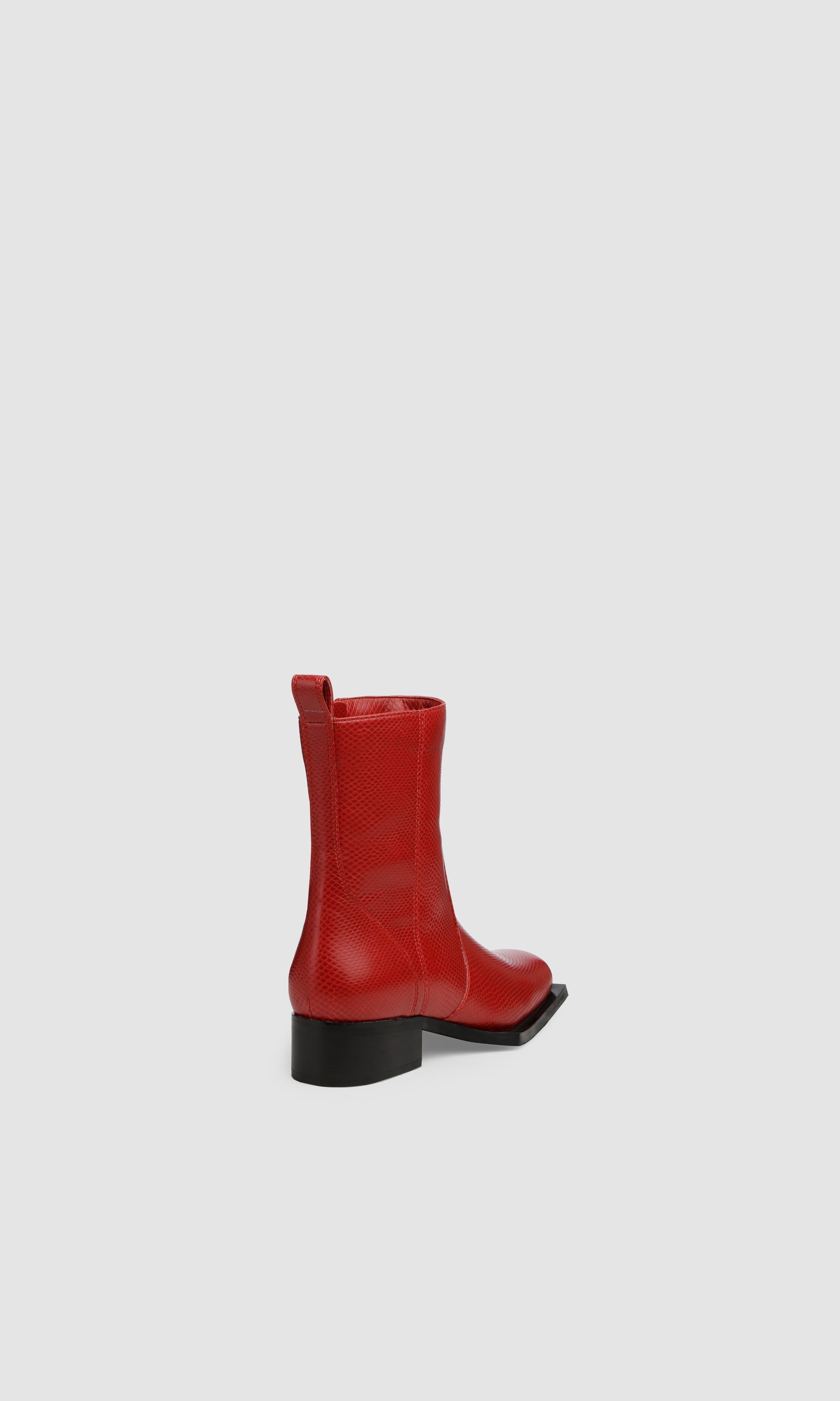 Karel Plus Ruby: Apple Leather Red Low-Heel Ankle Boots – Prev